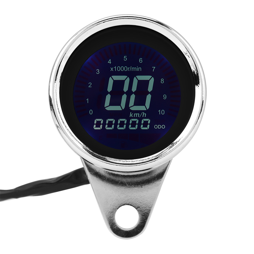 Motorcycle Speedometer Tachometer Speed Digital LED LCD Gauge Retro