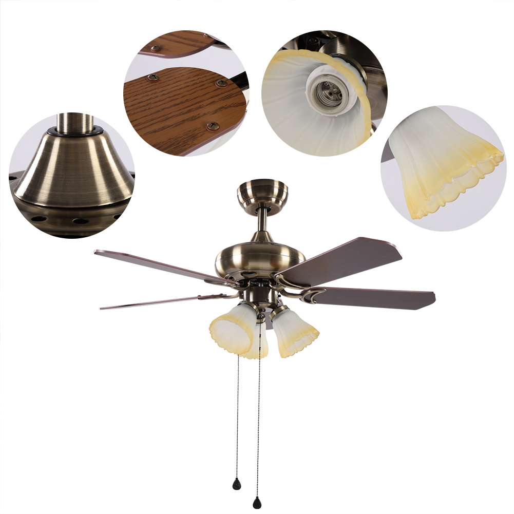 Ceiling Light Fitting Cooling Fans Lounge Lighting Home Fan 3 Speed