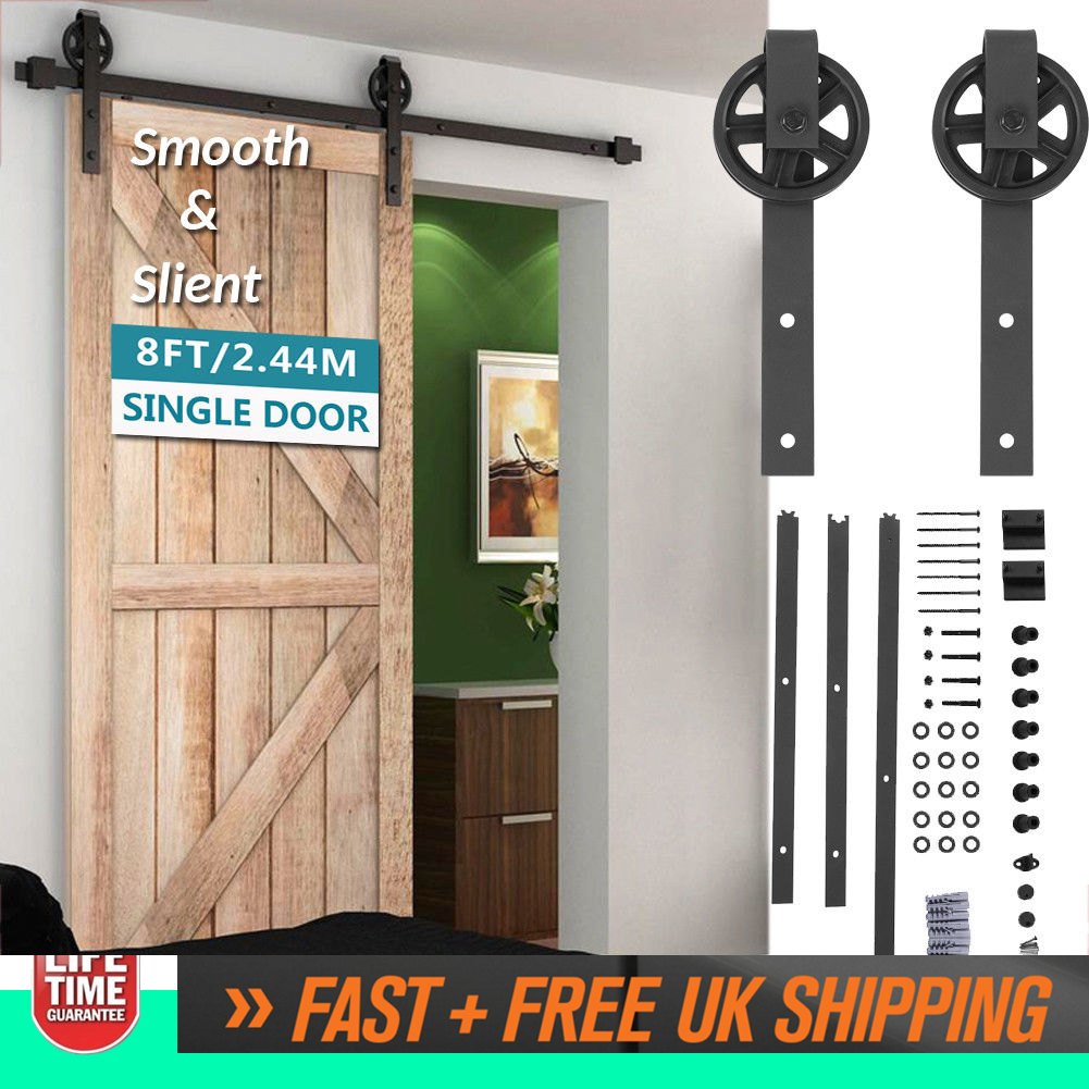 8ft 2 44m Rustic Sliding Barn Door Hardware Closet Track Kit