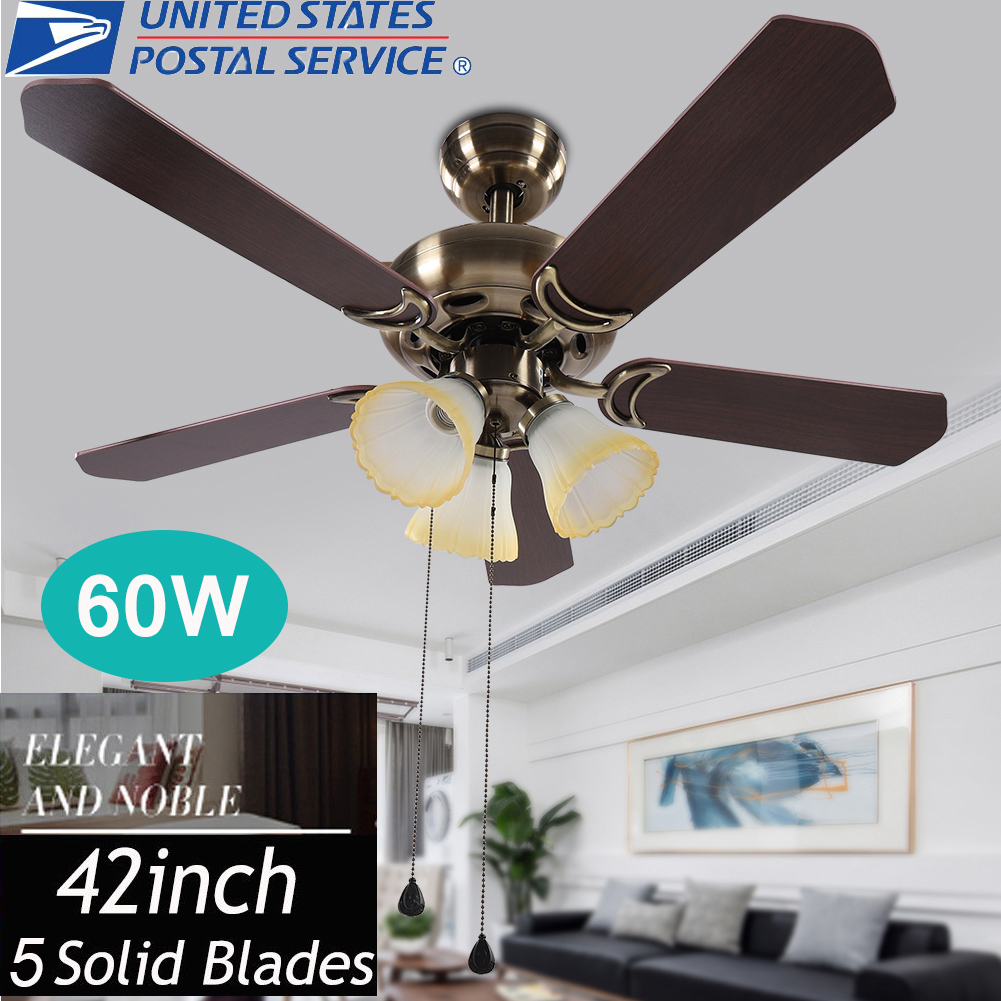 Details About 42 Led Ceiling Fan 3 Speed Levels Lights Reversible 5 Blades Ceiling Fan Us