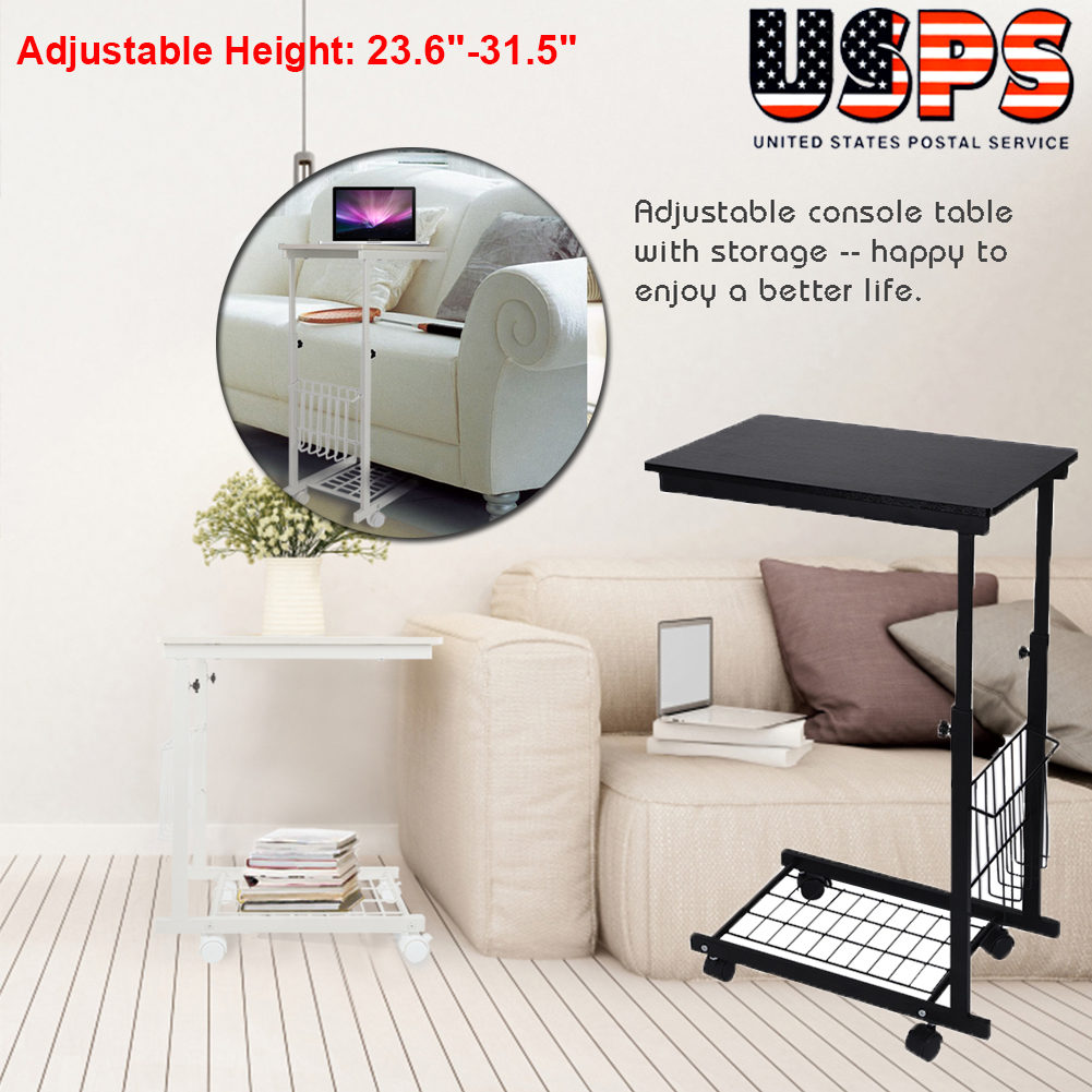 Adjustable Side Table Sofa End Cart Laptop Rolling Computer Desk Details About Adjustable Side Table Sofa End Cart Laptop Rolling Computer Desk Stand Tray Home