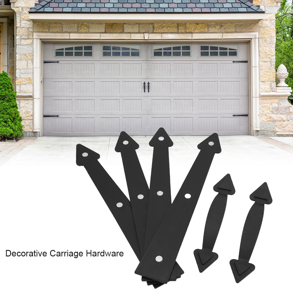 Deluxe Garage Door Decorative Arrow Hardware Kit Hinges Handles