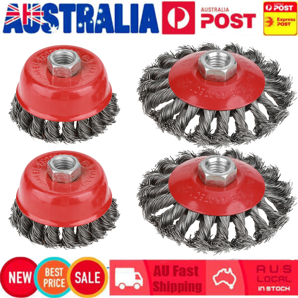 3/" Inch cup brush Twisted 6 PC 75mm Twist knot rotary steel wire cup brush