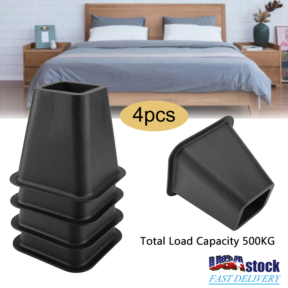 6 4pcs Black Table Desk Lifters Home Furniture Bed Legs Riser Total 6 4pcs Black Table Desk Lifters Home Furniture Bed Legs Riser Total Load 500kg