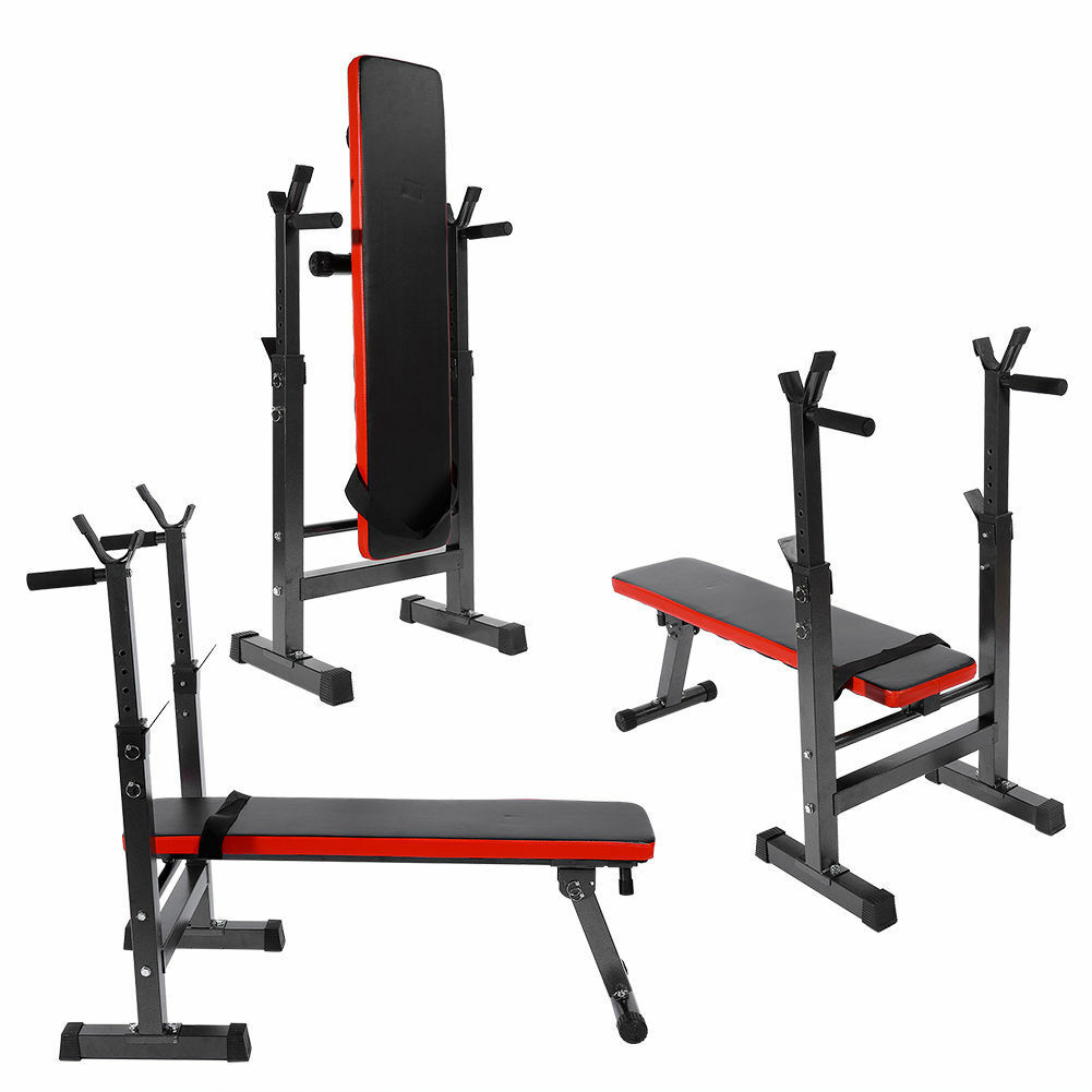 Adjustable Folding Weight Lifting Flat Bench Press Rack Fitness