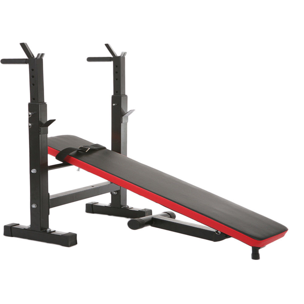 Adjustable Folding Weight Lifting Flat Bench Press Rack Fitness