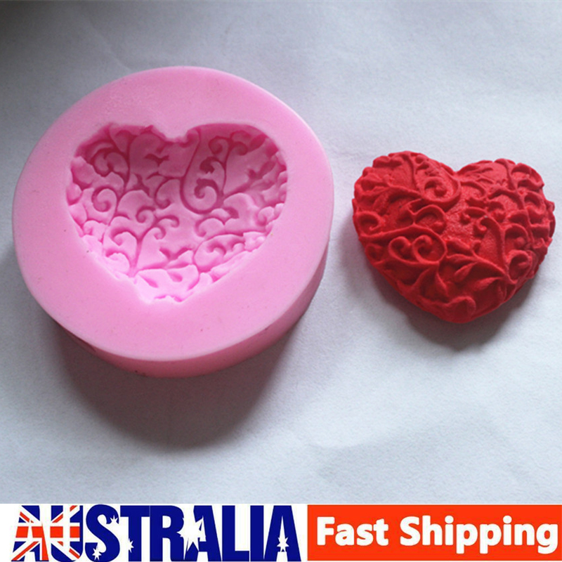 Silicone Heart Shape Mold Cake Fondant Decorating Sugar Craft