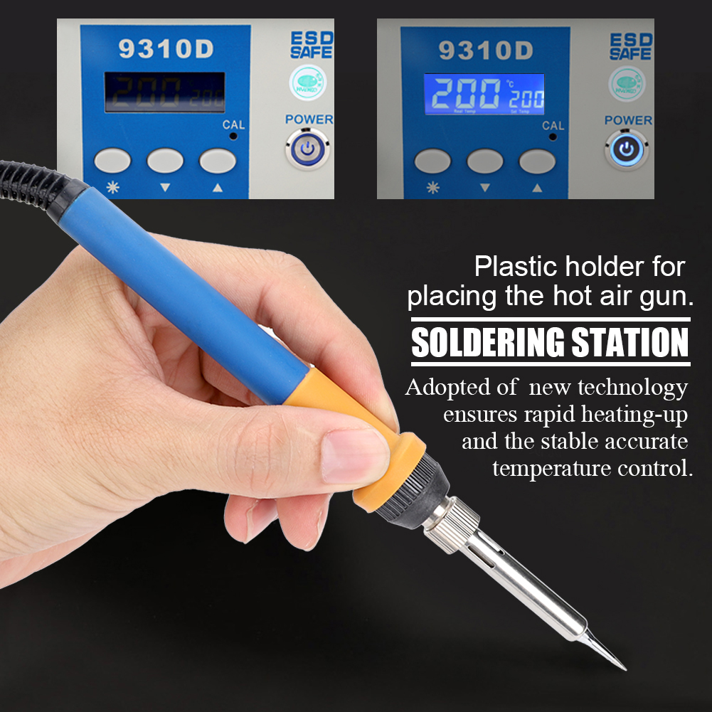 90W Electric Soldering Iron ESD Safe Solder Station Tip Lead Welding
