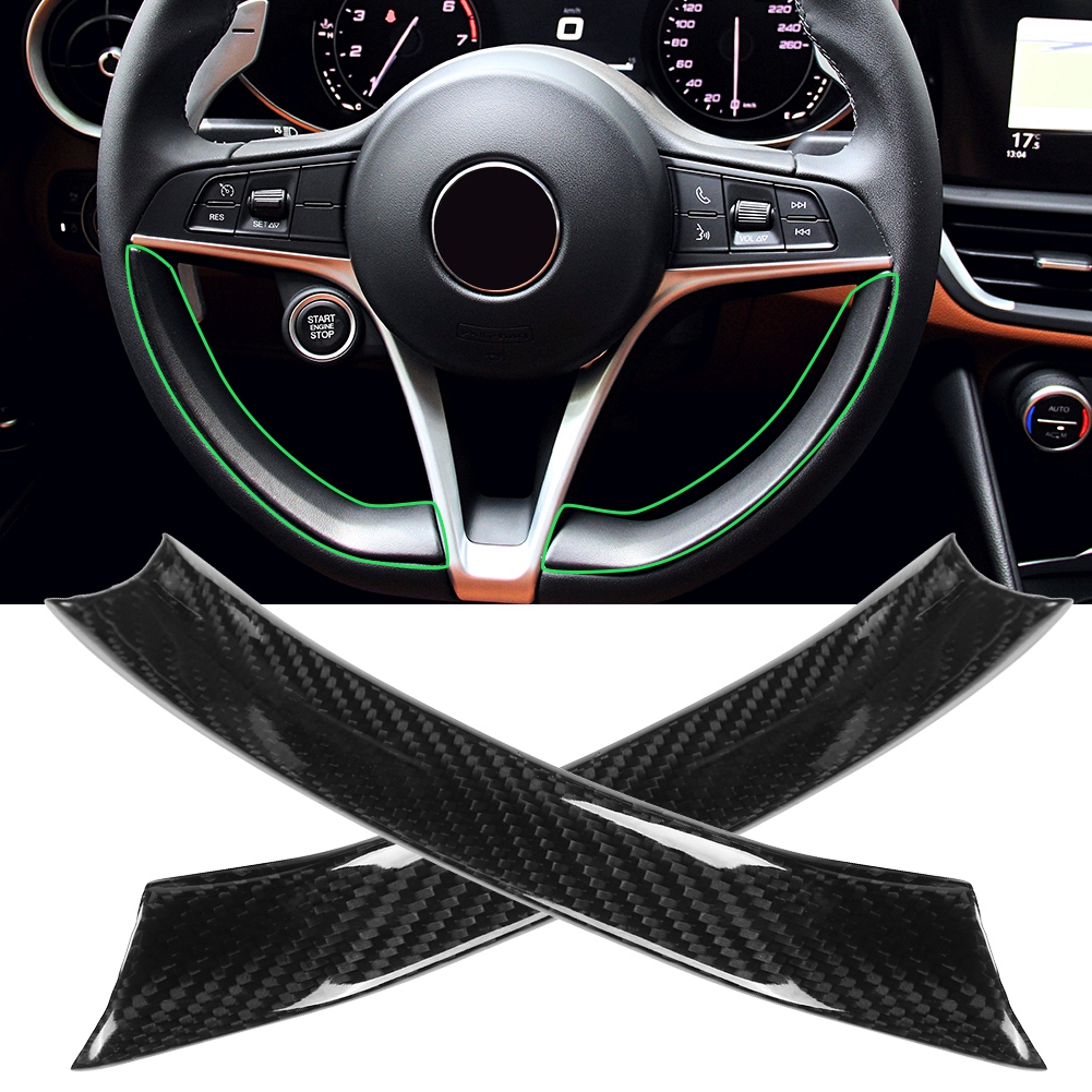 Carbon Fiber Steering Wheel Frame Trim Sticker For Alfa