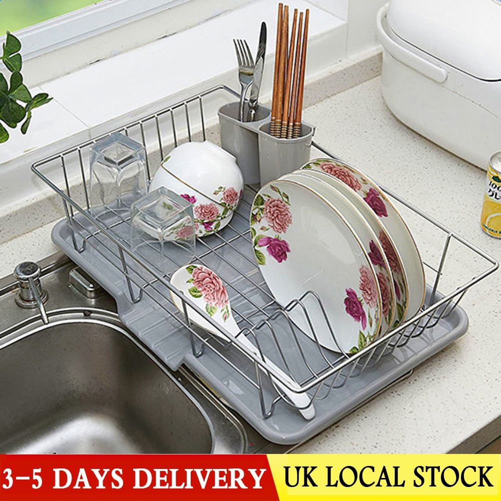Metal Steel Wire Dish Rack Kitchen Sink Drainer Washing Up Draining Holder Tray 763741638757 Ebay Prevent dishes from breaking and allow them to dry faster with our selection of dish drainers. gbp