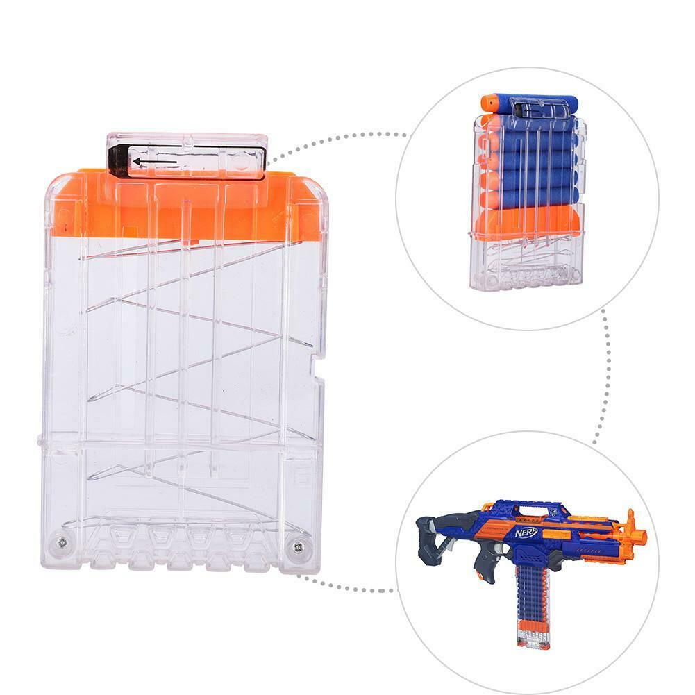 UK/_ LC/_ 12 Darts Bullets Magazine Clip System for Nerf N-strike Elite Toy Gun De
