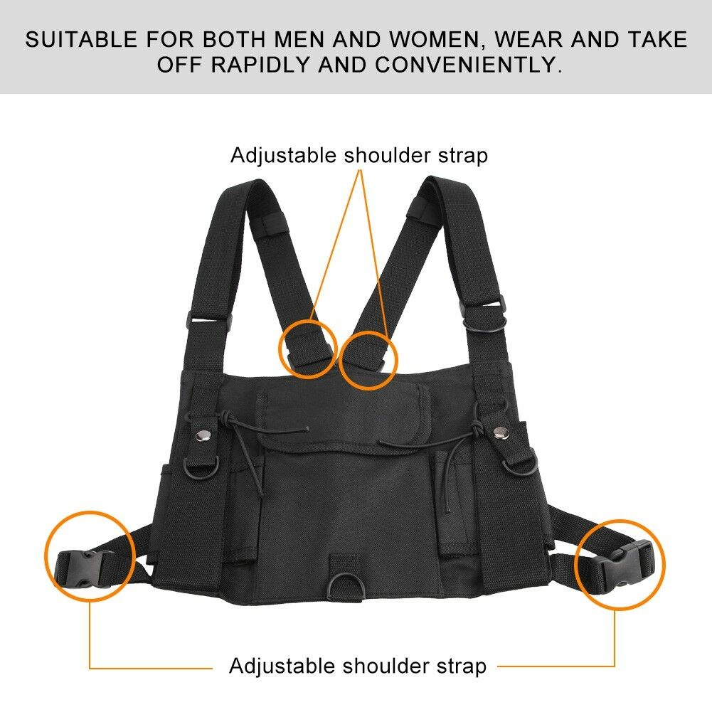 Multi-function Tactical Radio Chest Rig Harness Vest Pocket Call ...
