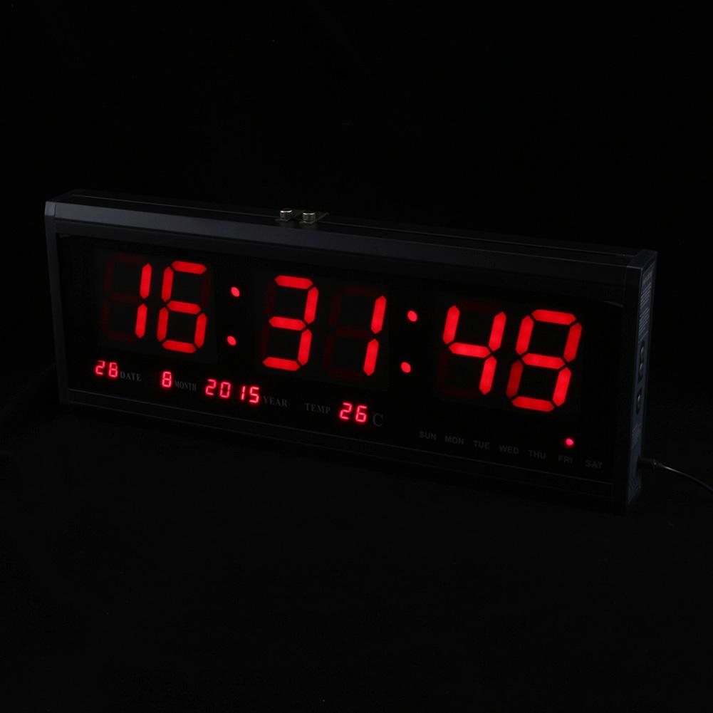 Große LED Wanduhr Digitaluhr Tischuhr mit Kalender