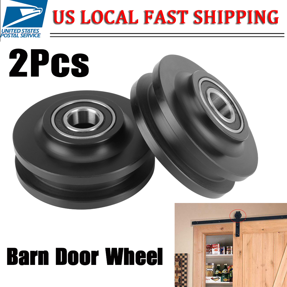 2pcs Alloy Nylon Barn Door Sliding Roller Wheels Hardware