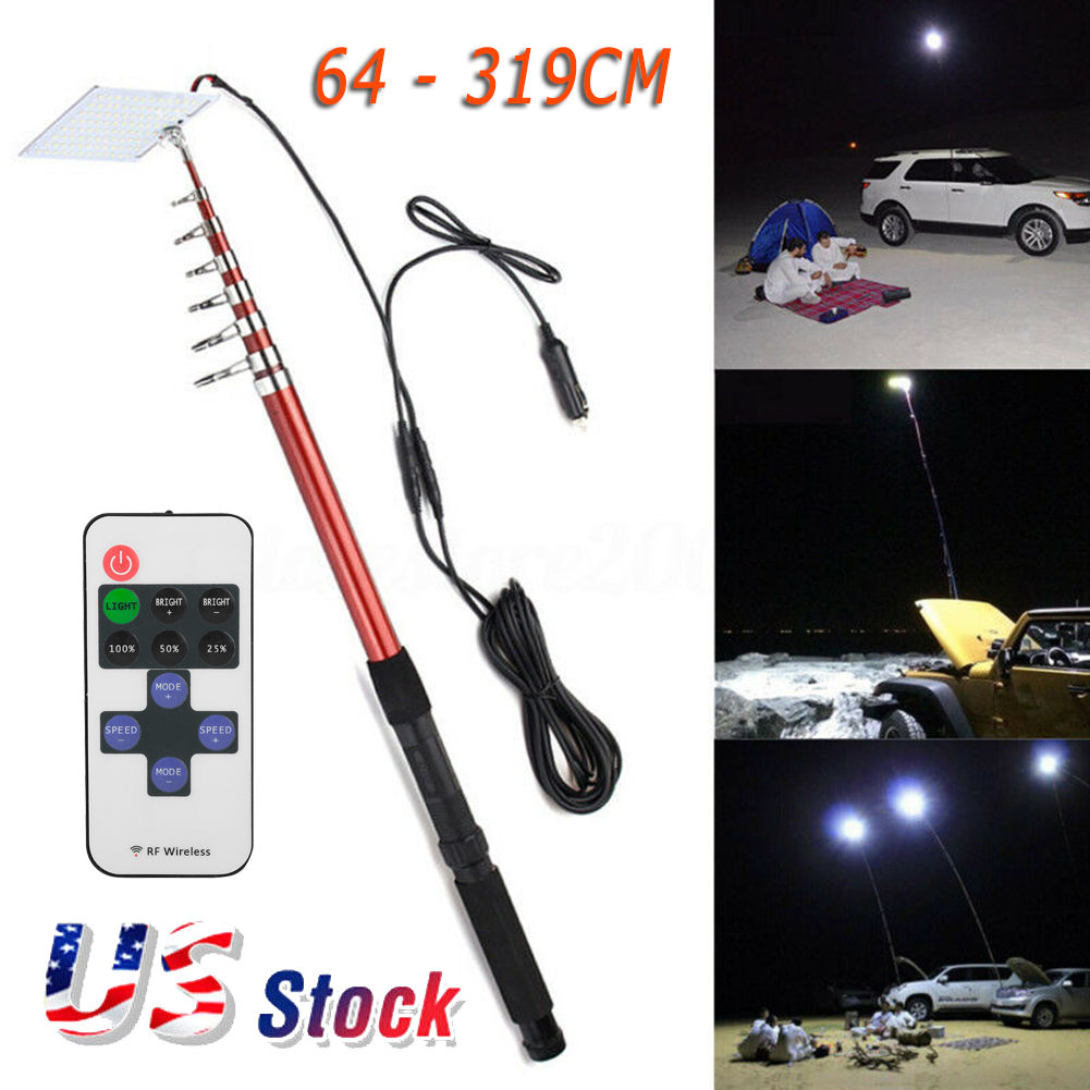Car Outdoor Telescopic Fishing Rod Lamp IR Remote IP54 for Camping Travelling
