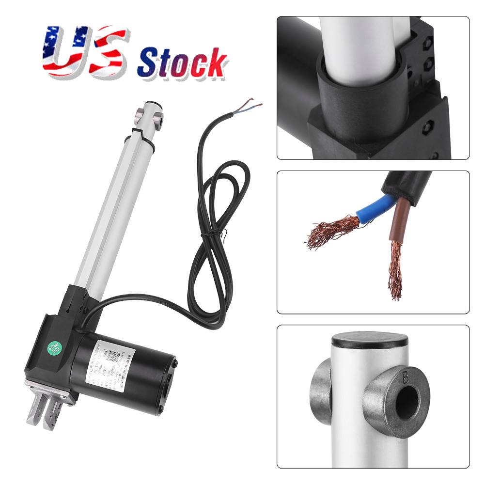 6/" Inch Stroke Linear Actuator 6000N//1320lbs Pound Max Lift 12V Volt DC Motor