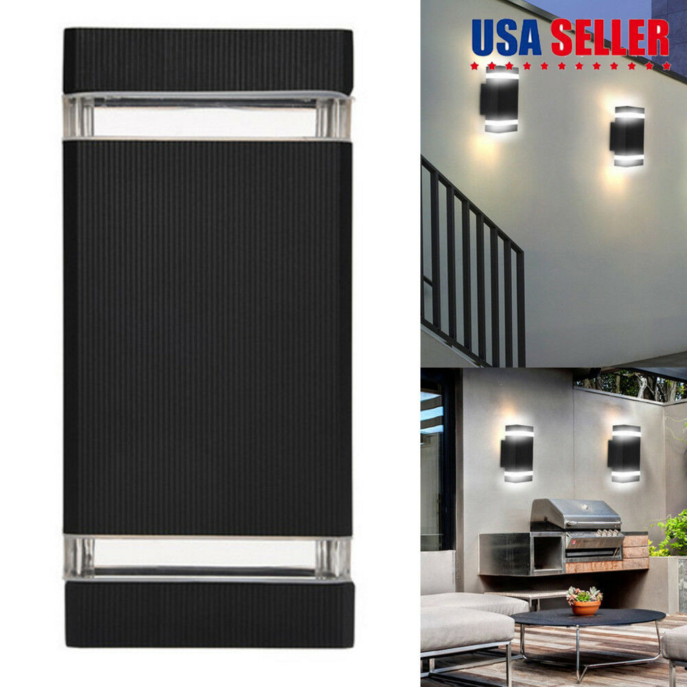 Details About Outdoor Led Exterior Wall Light Sconce Waterproof Up Down Dual Head Lamp