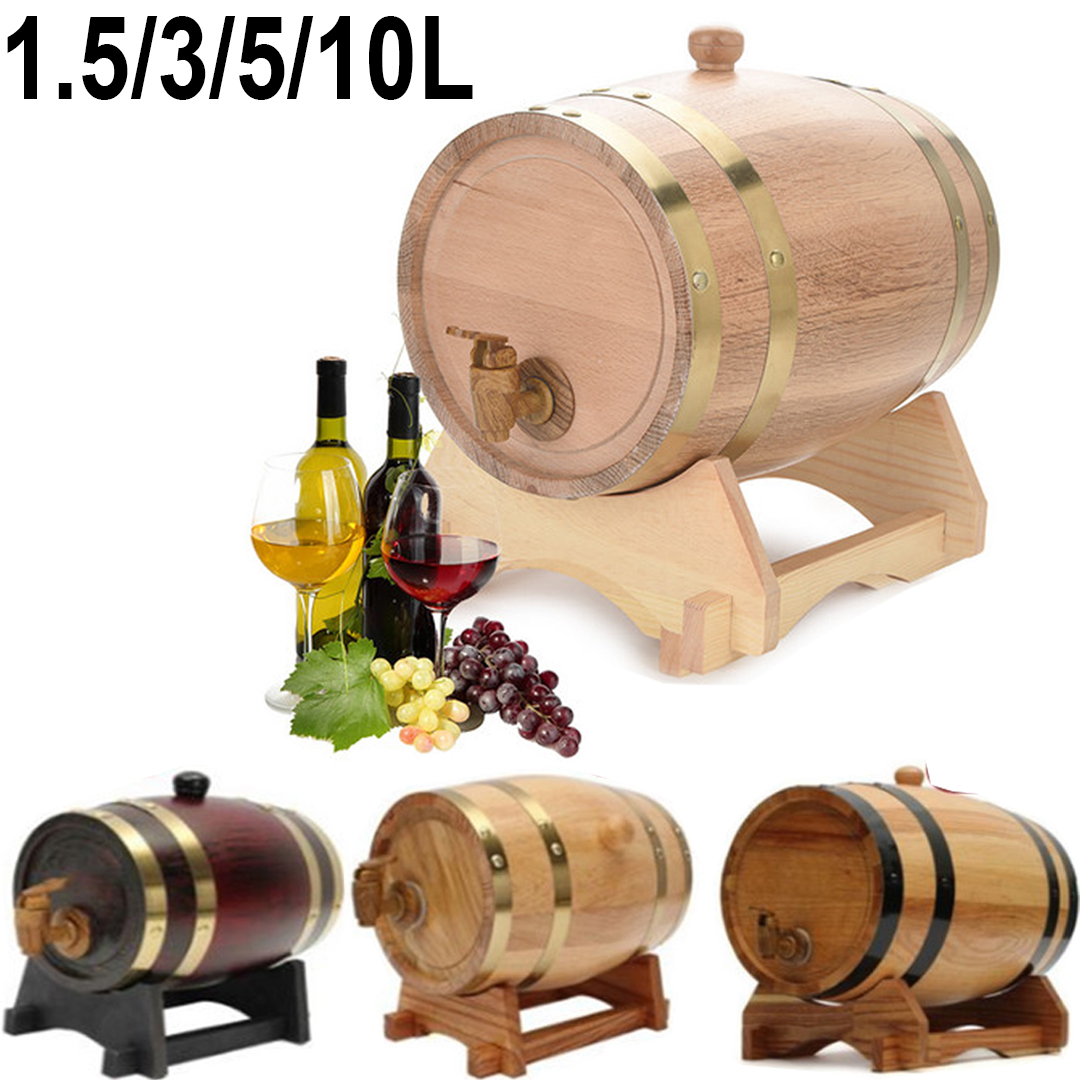 1.5//3//5//10L Eichenholz Weinfass Eichenfass Weinfass Regenfass Holzfass LIFE