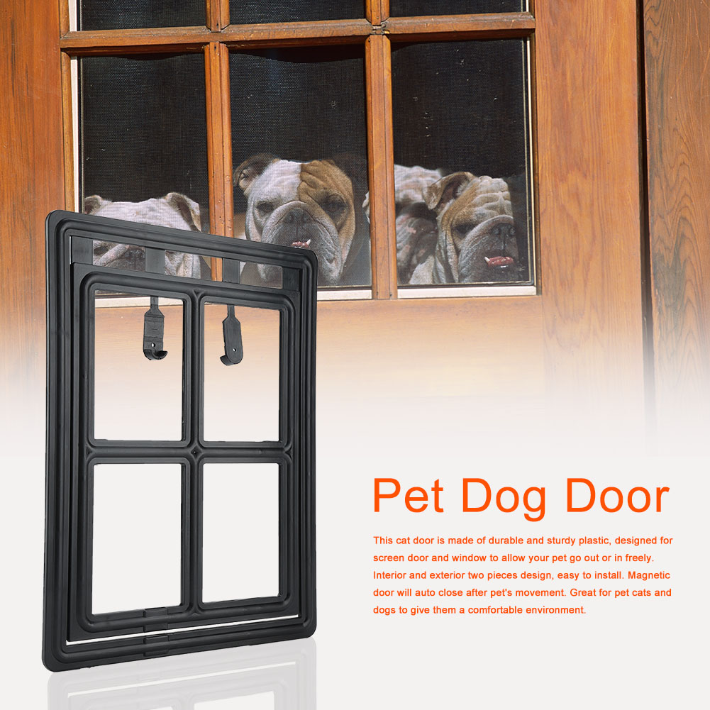 Pet Door Locking Small Large Dog Cat Flap Magnetic Door Frame