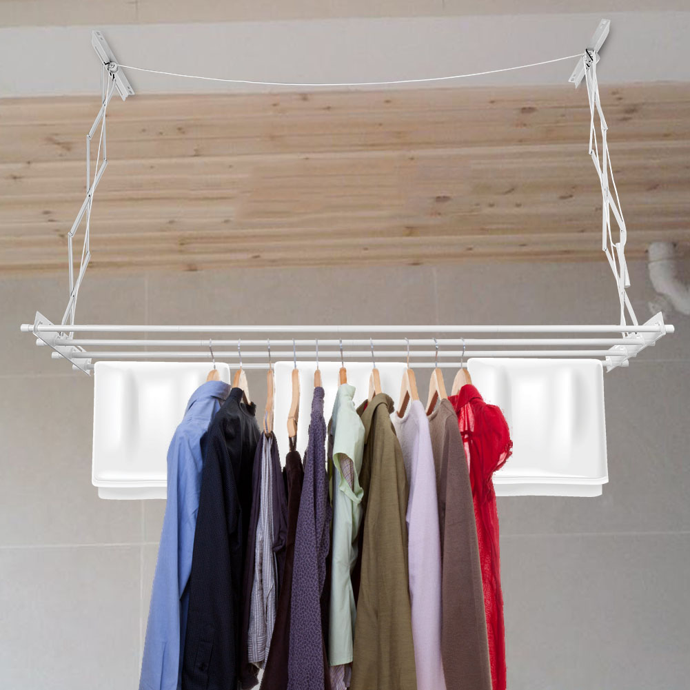 Ceiling Mounted Pulley Clothes Airer Clothes Drying Rack Airer
