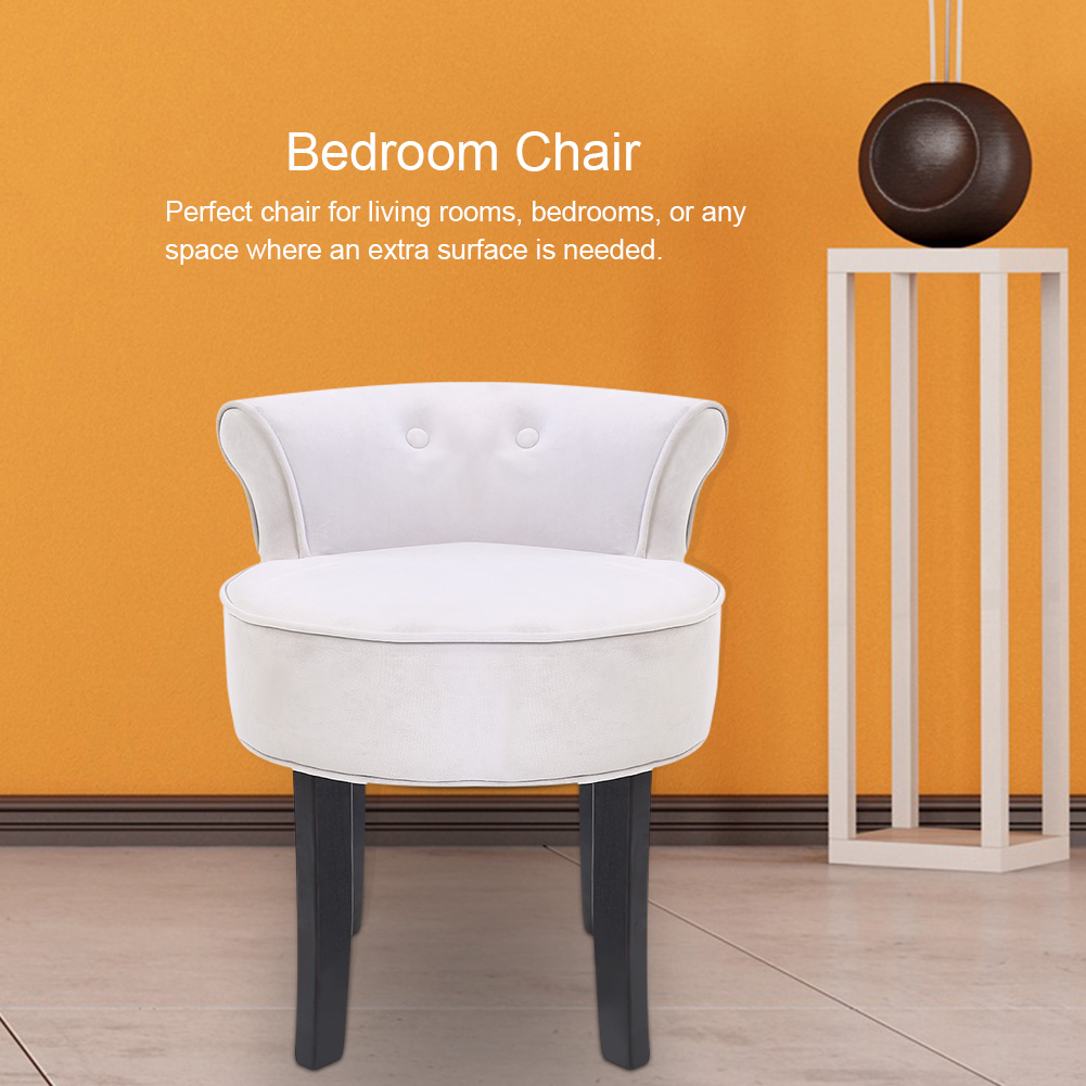 Grey Velvet Dressing Table Stool Black Legs Vanity Upholstered Bedroom