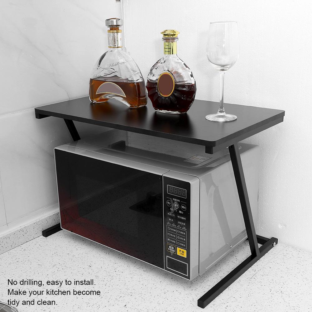 Küchenregal Mikrowellenhalter Mikrowellenregal Mehrzweckregal schwarz