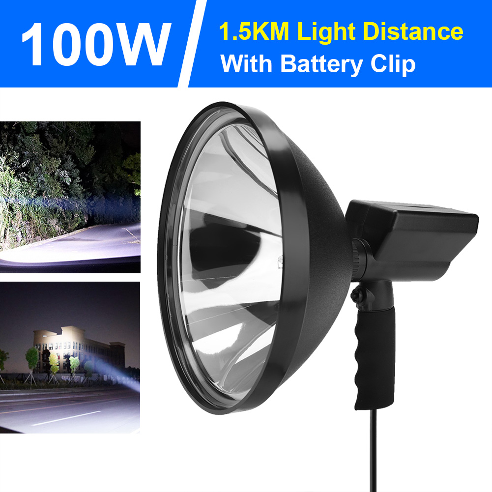 100W HID Handheld LED Car Camping Spot Light Spotlight Hunting Fishing