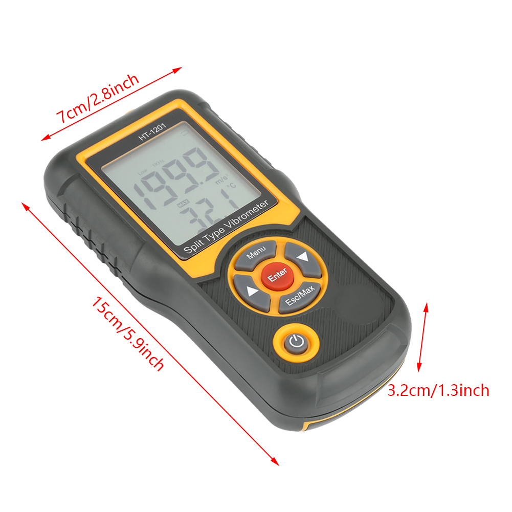 HT1201 Digital Split Type Vibration Tachometer Meter Tester Vibrometer