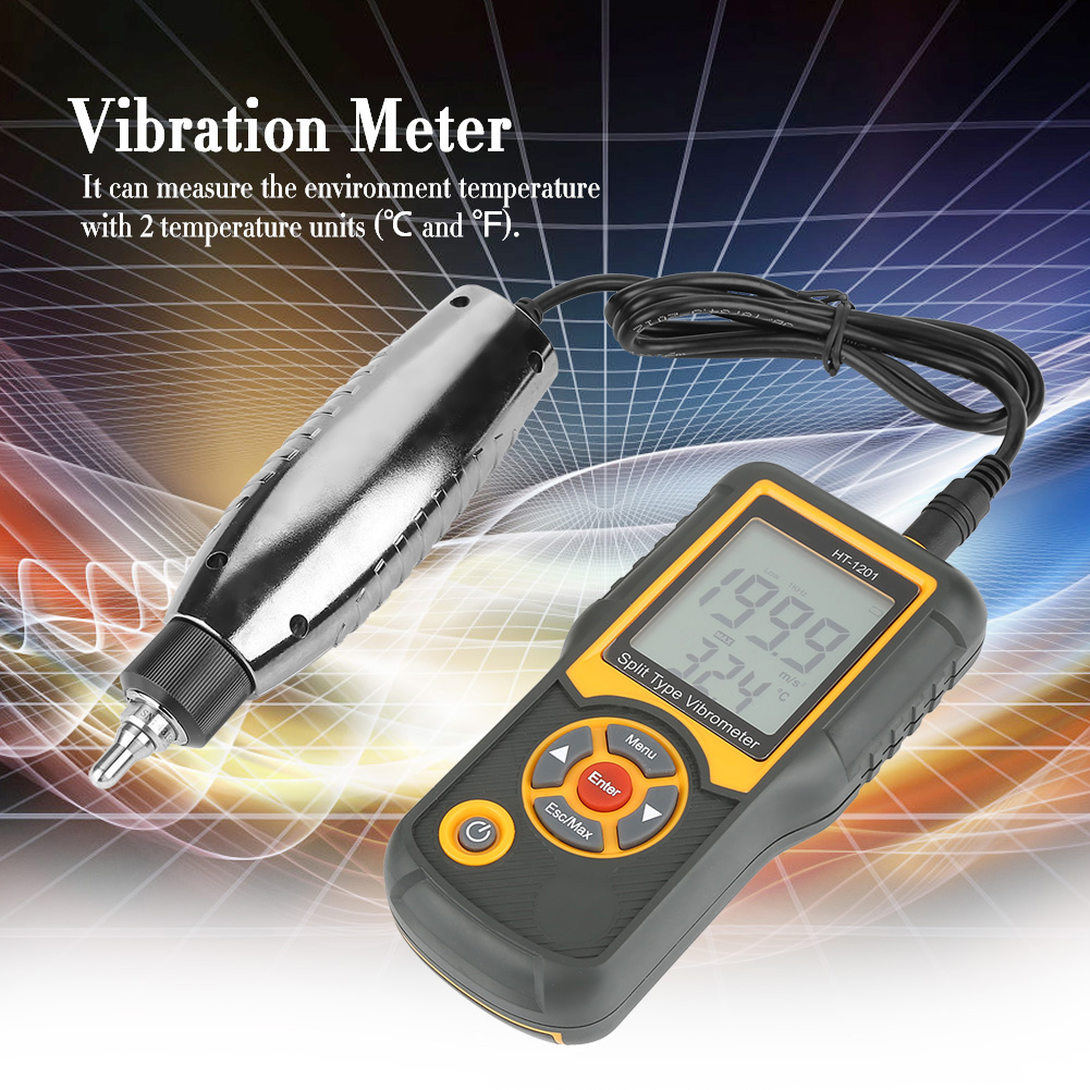 HT1201 Digital Split Type Vibration Tachometer Meter Tester Vibrometer