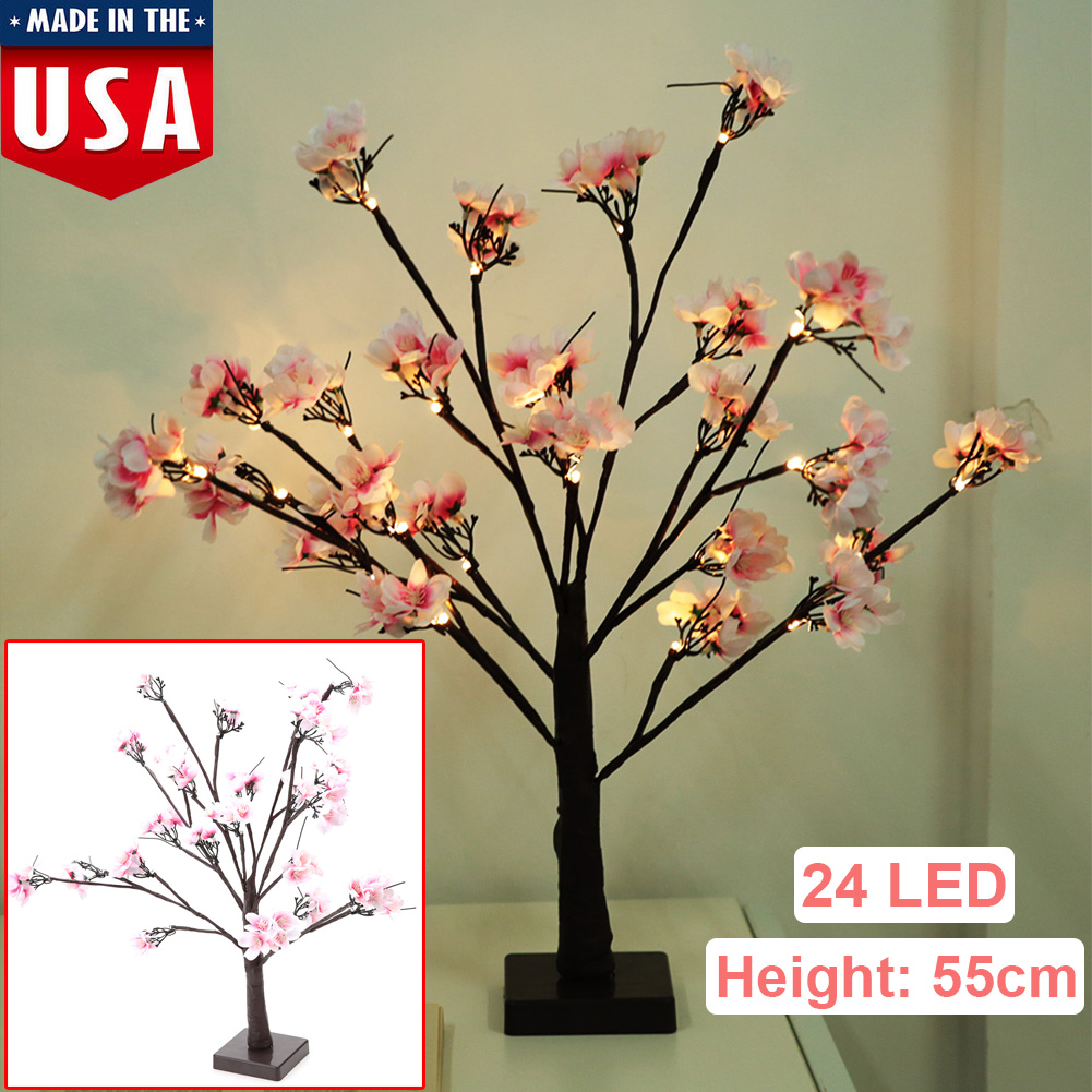 24 Led Blossom Tree Table Lamp Indoor Outdoor Decor Light Bedroom