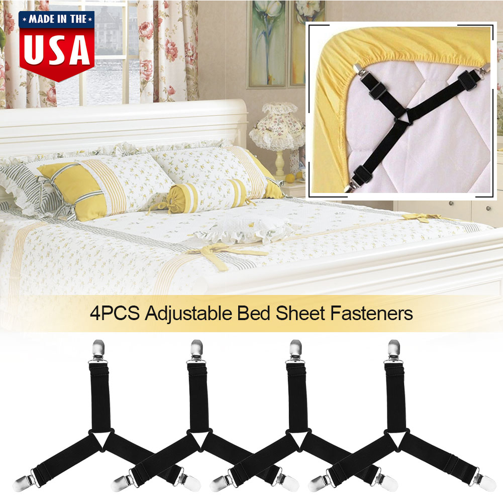 Details about 9X Bed Sheet Clip Triangle Grippers Holder Straps Mattress  Pad Cover Keepers US