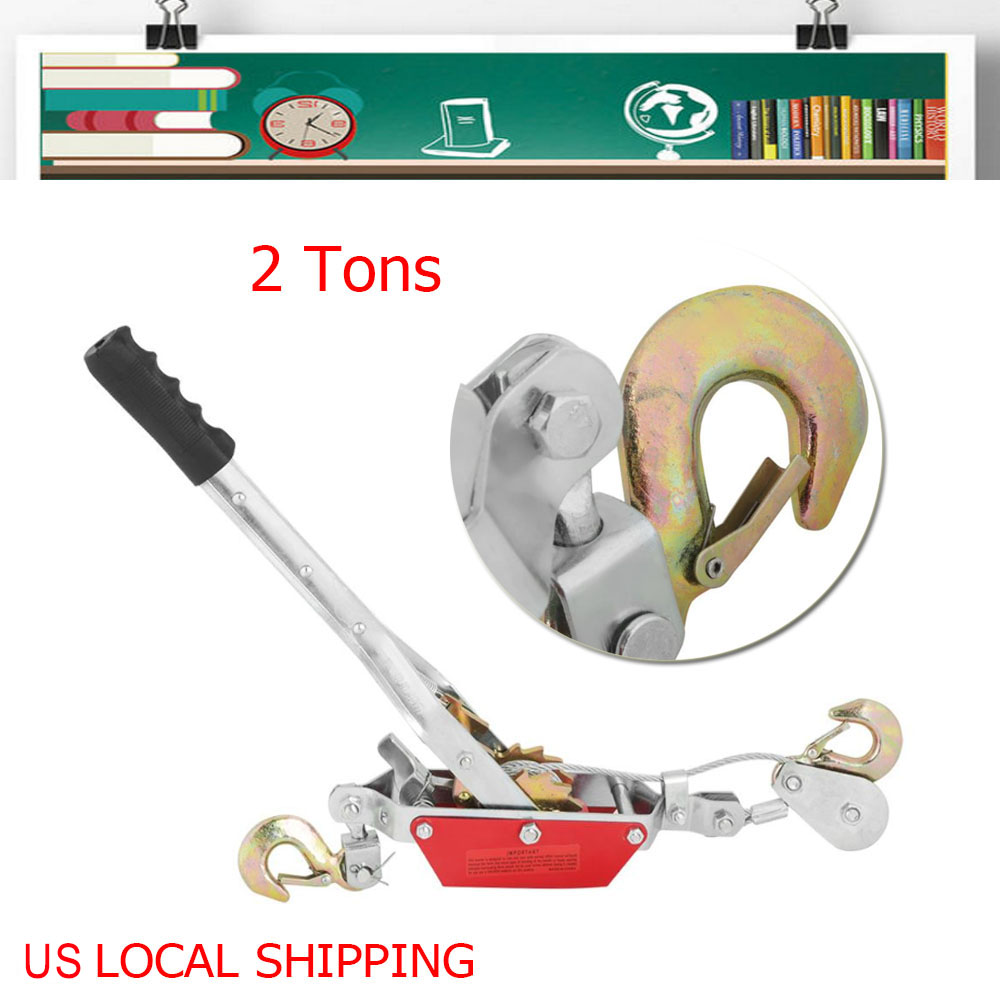 2 Ton Come A Long Ratcheting Winch Hoist Cable Puller Hand Winches