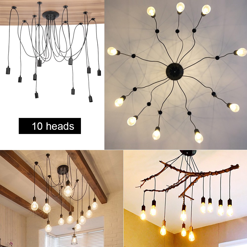 Details About 10 Head Modern Home Living Room Ceiling Light Spider Lamp Pendant Fitting Uk