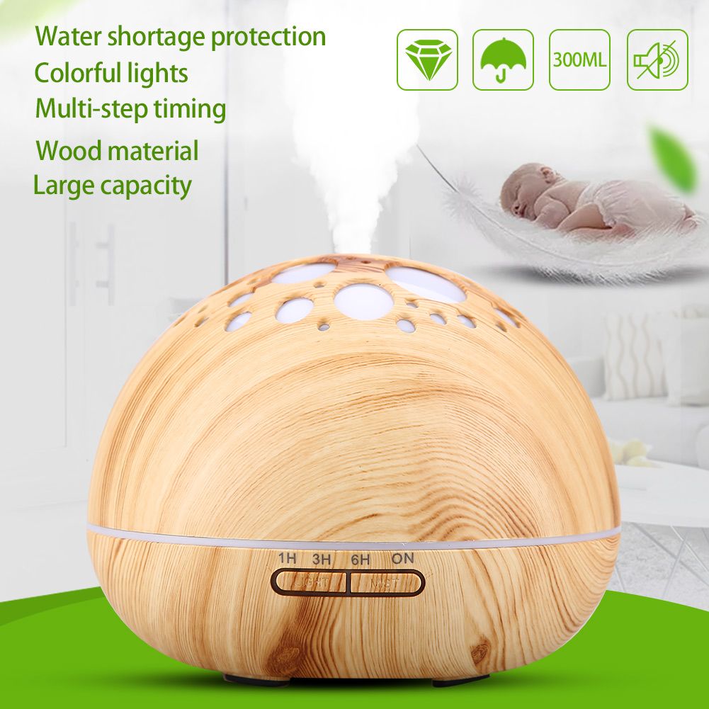 Holzmaserung Ultraschall VicTsing 300ml Aroma Diffuser Schwarz Holz