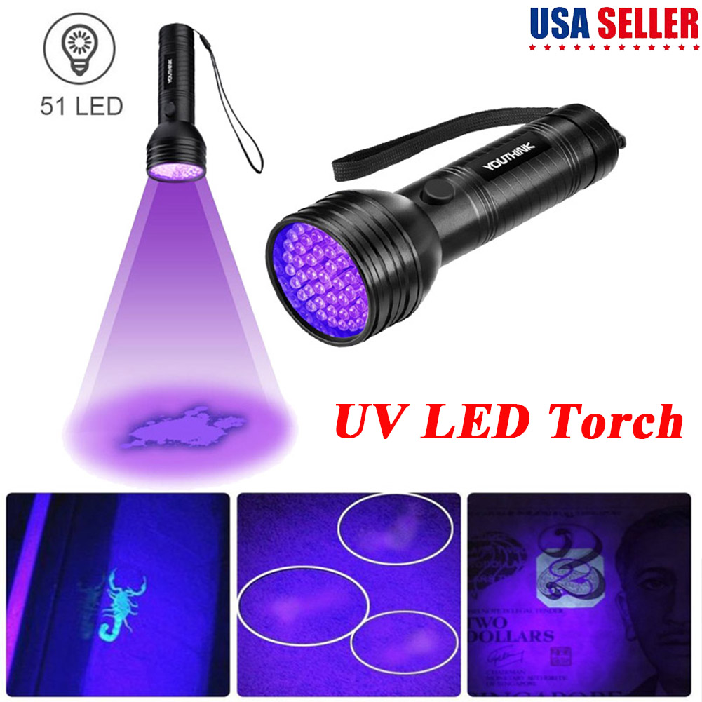 Camping &amp; Hiking Flashlights 100 LED UV Ultra Violet Flashlight Torch