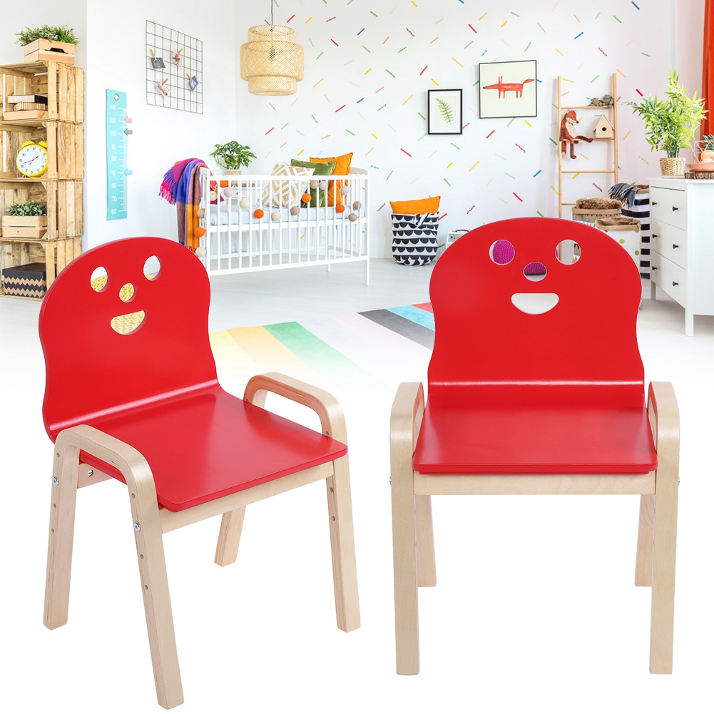 Details About Sef Of 2 Solid Hard Wooden Children Toddler Chair Kids Learning Chair Play Study