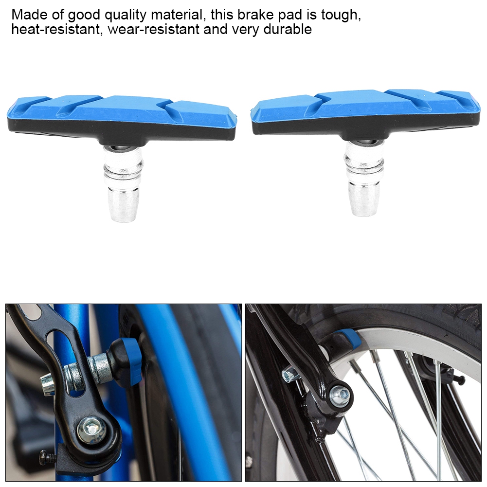 70MM BLUE&BLACK Mountain MTB Bike Bicycle Abrasive Rubber V-Brake Pads 