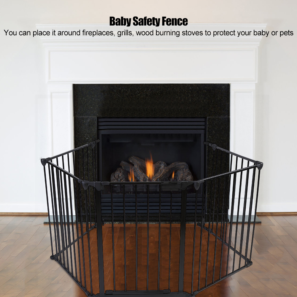 Safety Gates Stair Gates Baby Fireplace Grills Bbq Hearth Gate Safety Fence For Pets Cat Dog Steel Safety C Home Garden