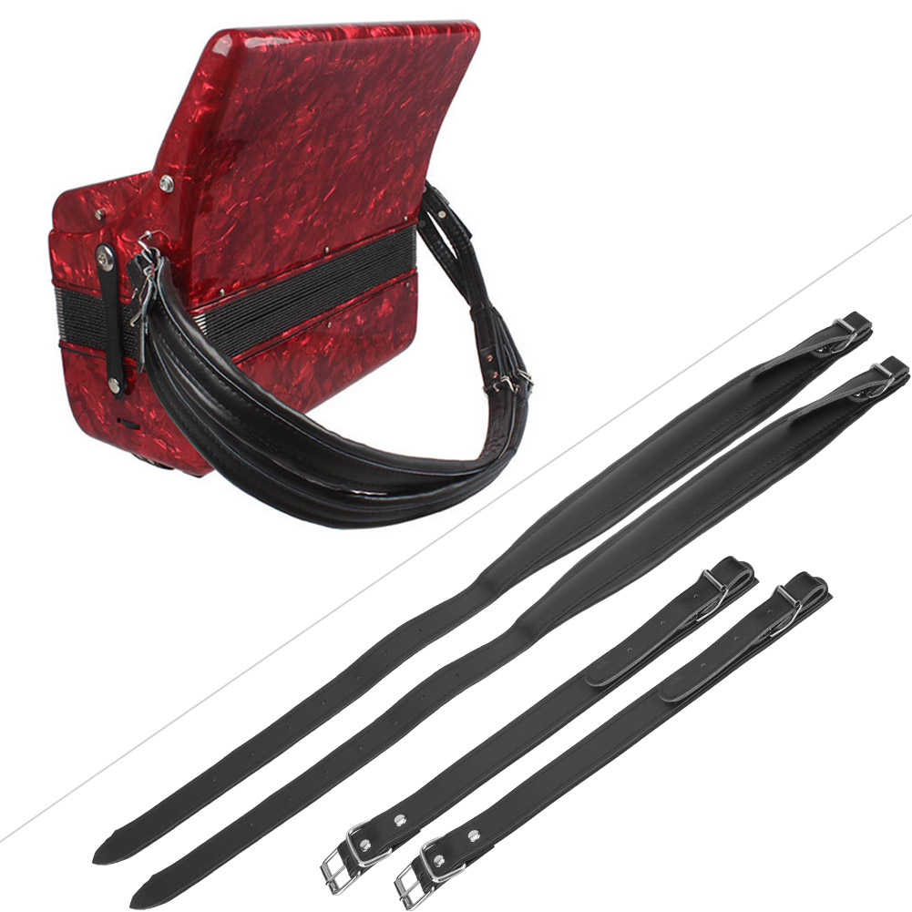 1pair Adjustable Thick Accordion Soft PU Shoulder Straps Set for
