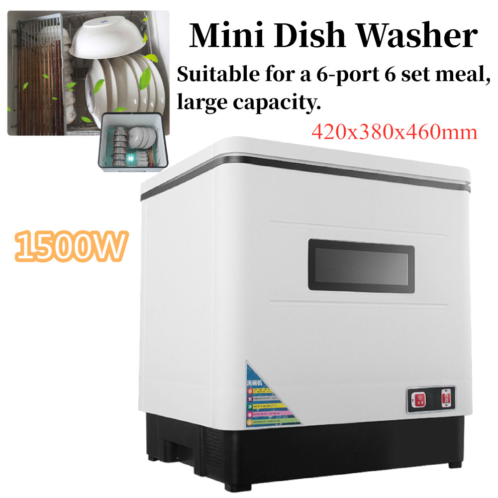 Portable Mini Dish Washer Countertop Dishwasher W// Drying Rack For Home Kitchen