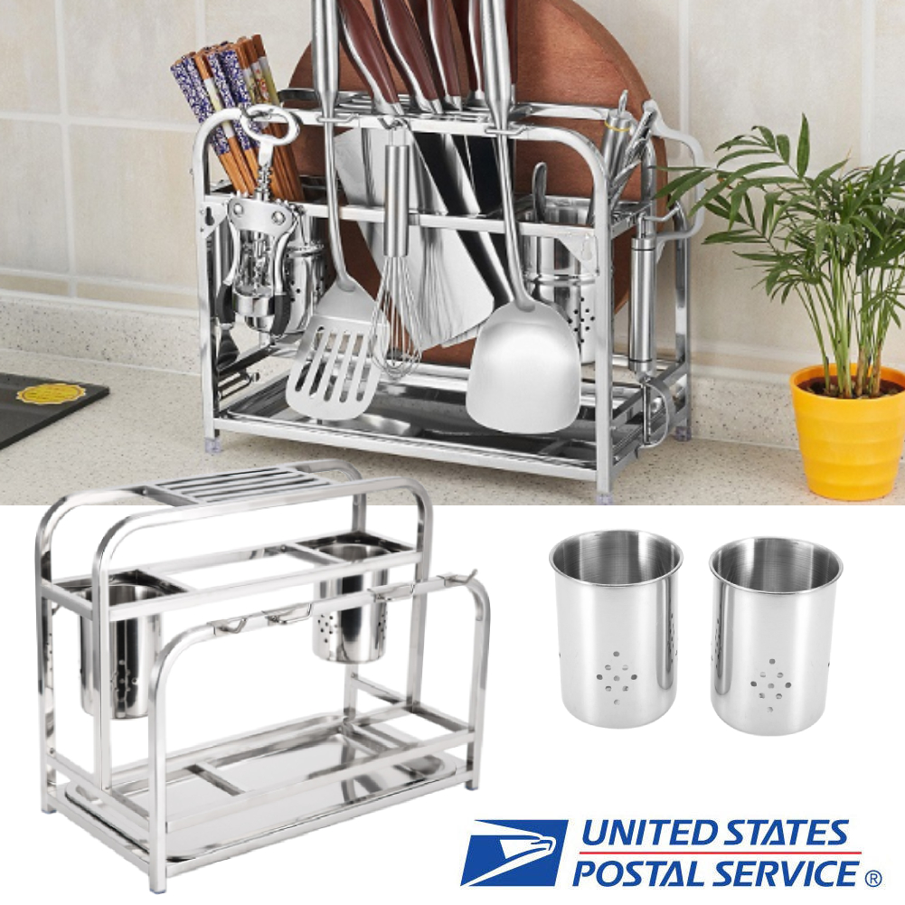 Stainless Steel Dish Drying Rack Cutlery Storage Organizer with
