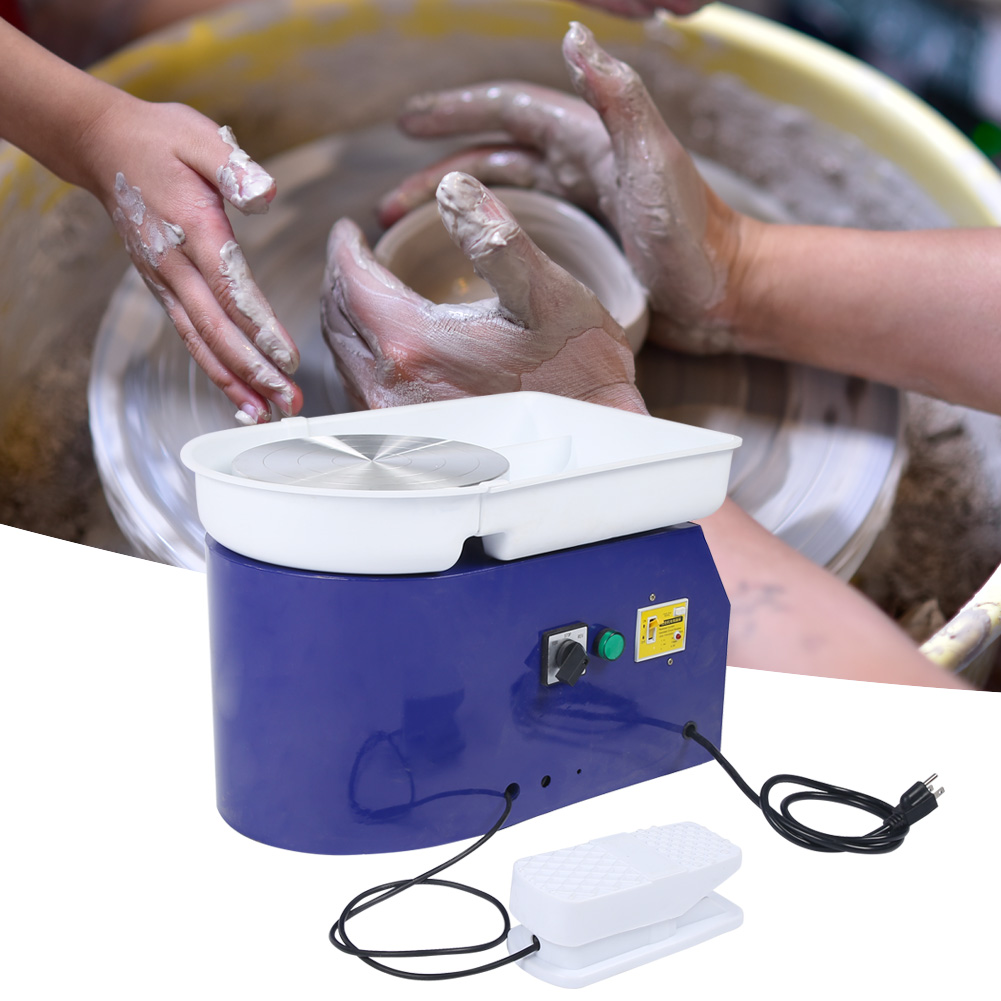 350W Electric Pottery Wheel Ceramic Machine Foot Pedal Hand Control