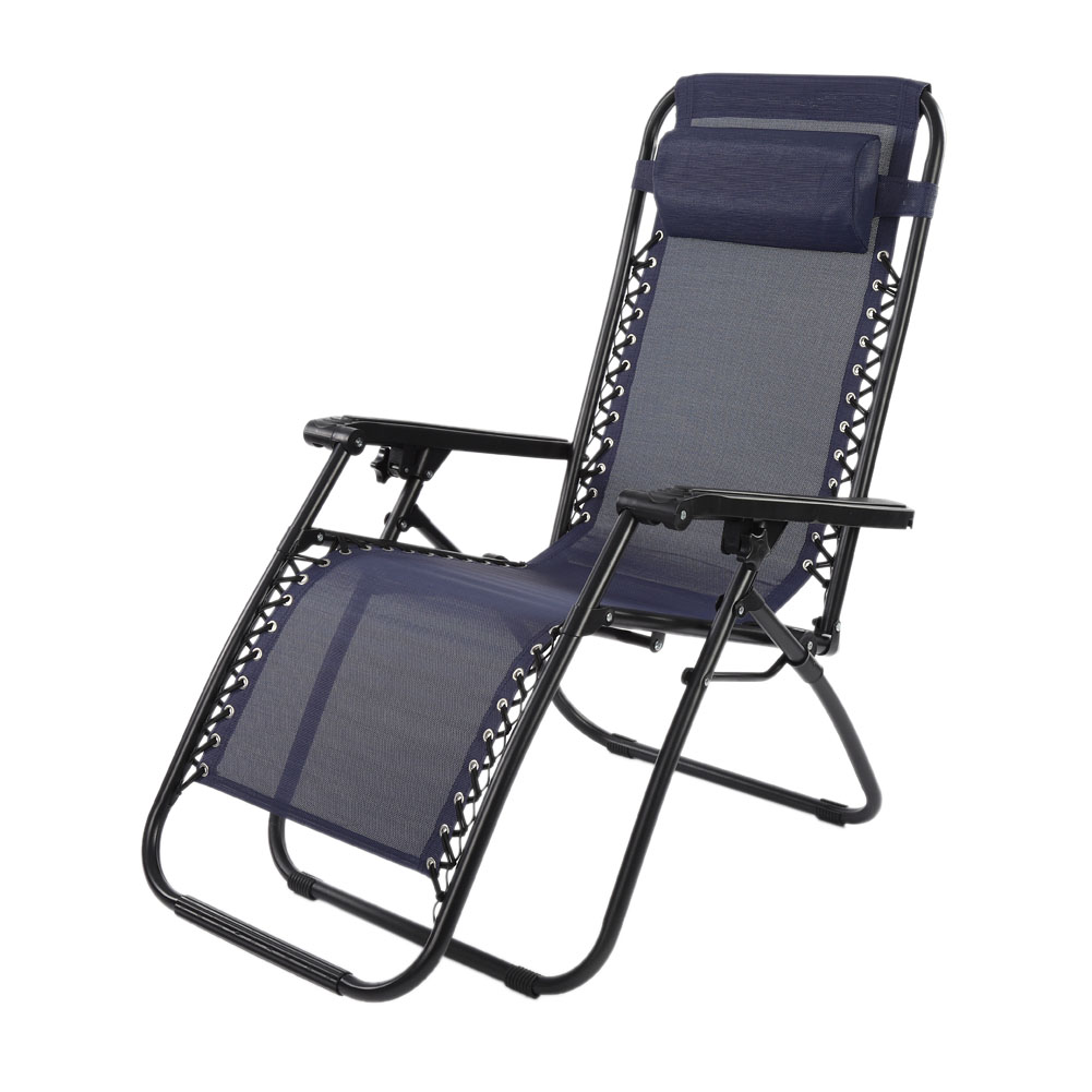 Heavy Duty Sun Lounger Chair Recliner Garden Bed Reclining Head Armrest Folding | eBay