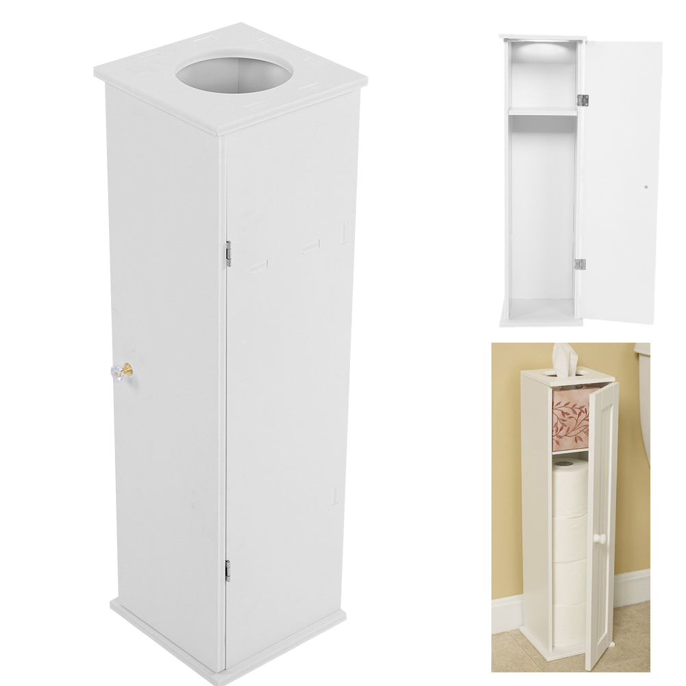 Narrow Bathroom Storage Cabinet Toilet Paper Holder Stand Organizer With Door Us