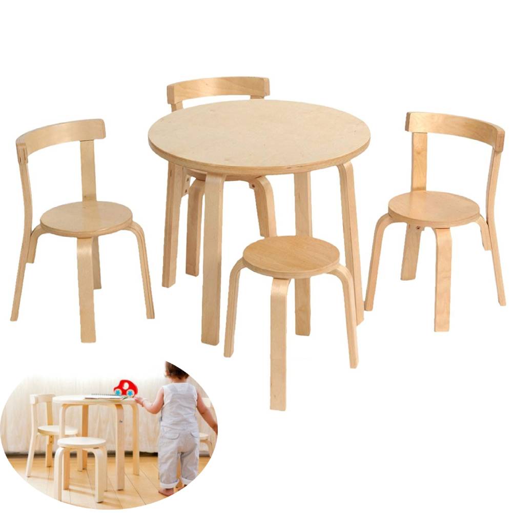 Unisex Children Wooden Chair Table Chair Kids Toddlers Child