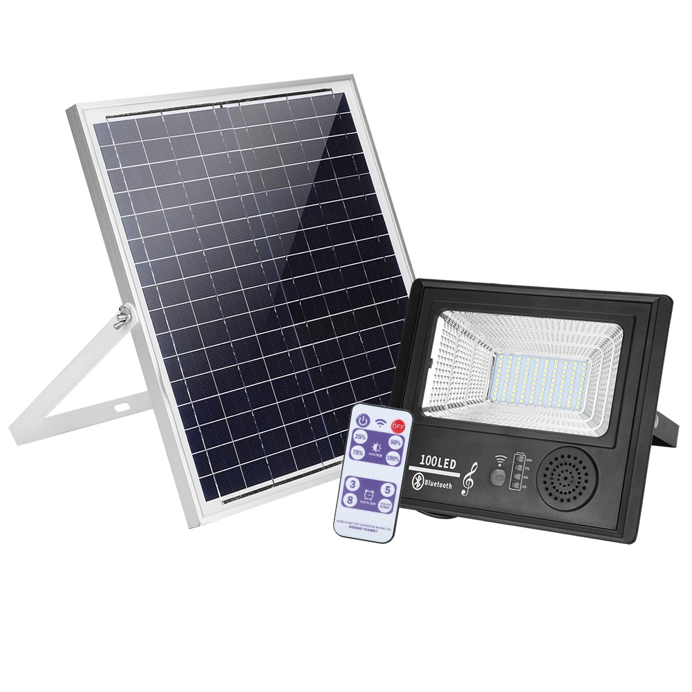100 LED Solarpanel Strahler IP67 Wasserdichter Scheinwerfer mit Fernbedienung