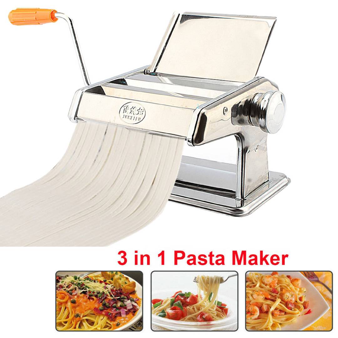 Oberfl/äche Verzinkt 3 in 1 Pastamaker Edelstahl Nudel Maschine Lasagne Spaghetti Manuelle Pastamaschine Nudelmaschine
