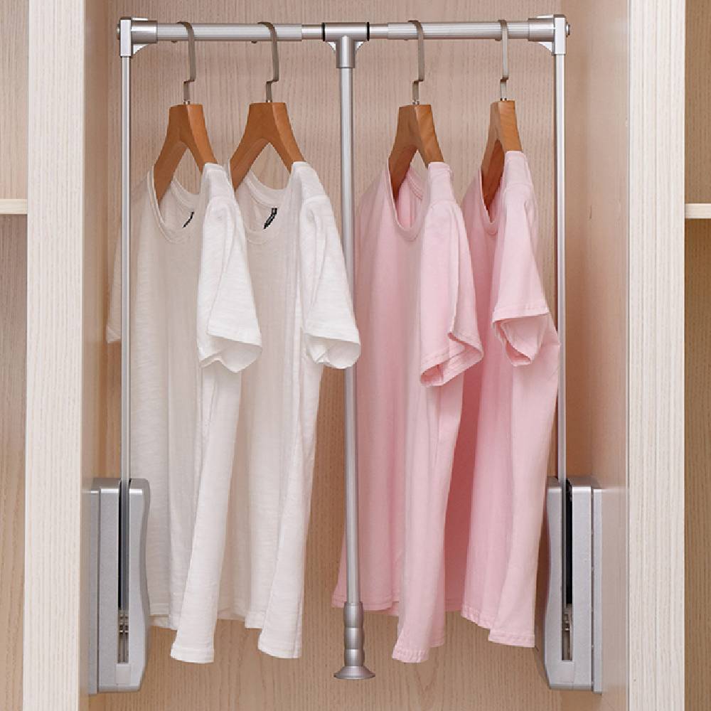 Heavy Duty Clothes Hanging Rail For Wardrobe Closet Garment Lift