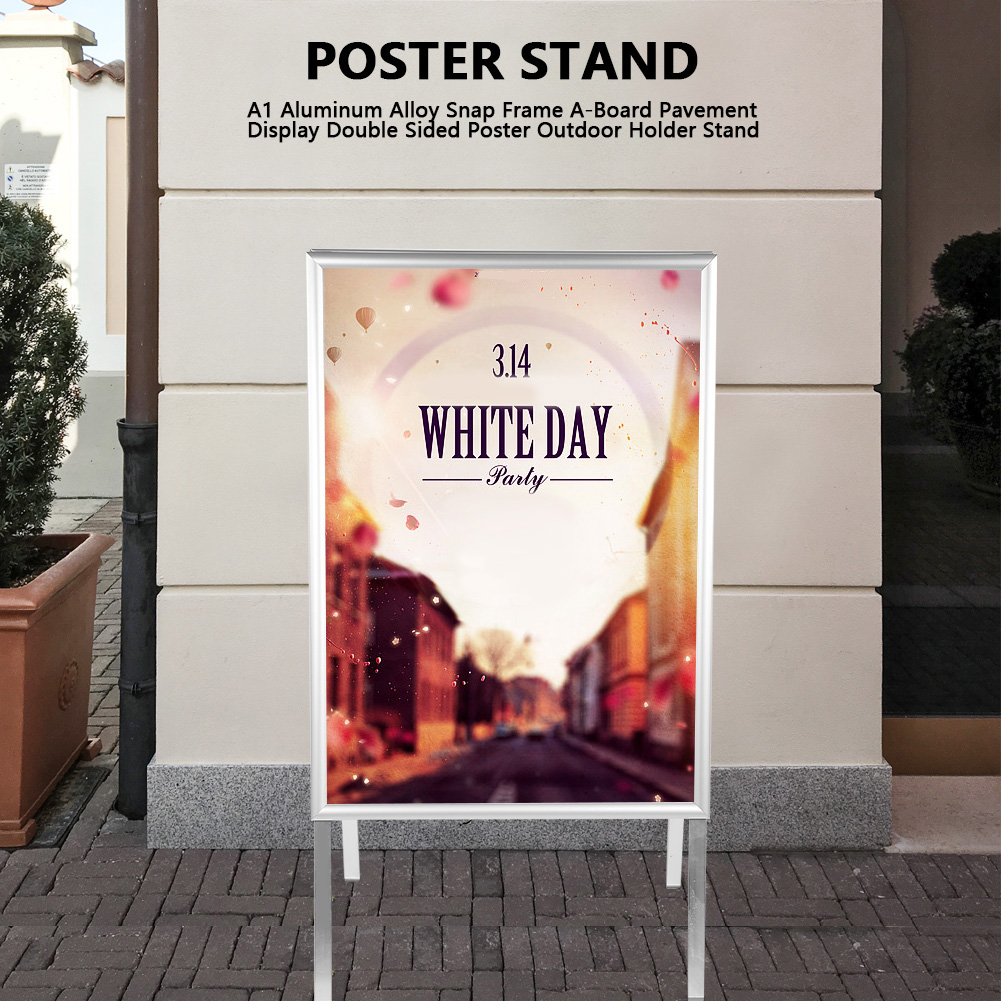 A2 Pavement Sign Poster Display Snap Frame Shop Standing Menu Double Side Board