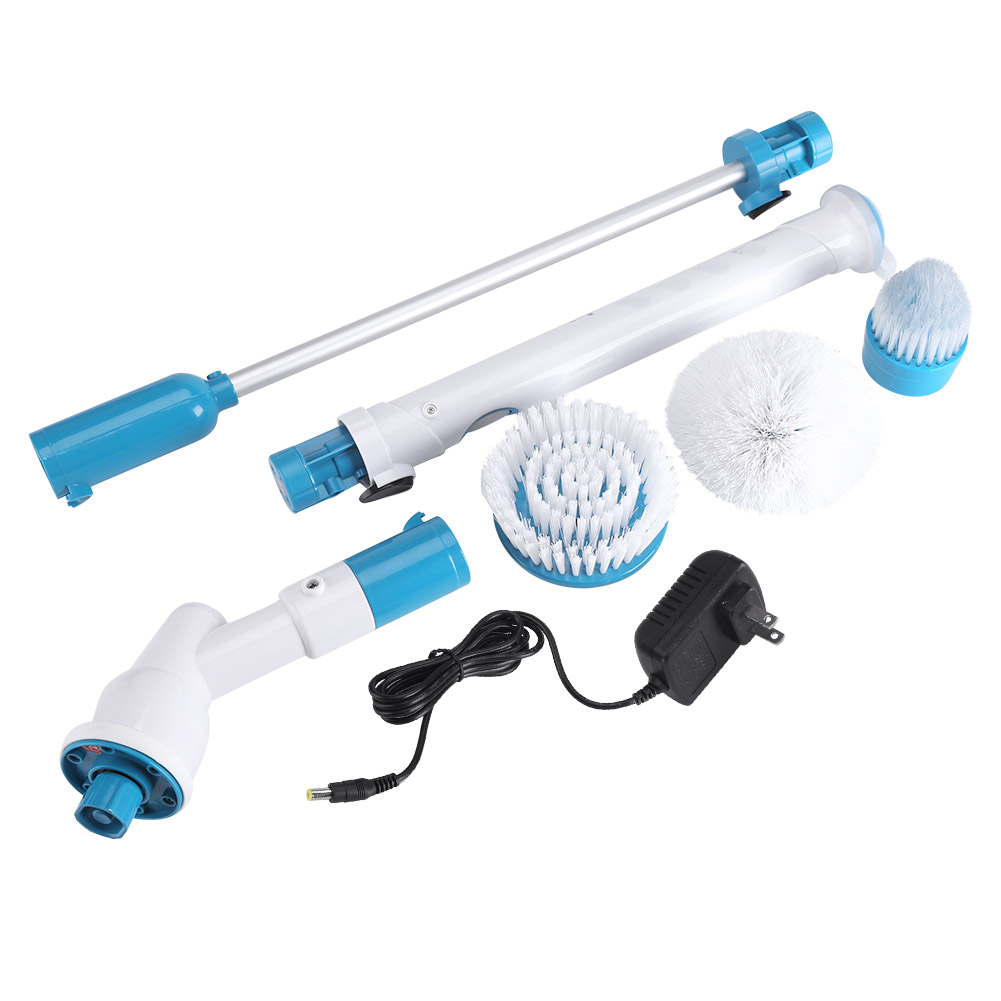 Bathroom Floor Scrubber Brush Tub Tile Cleaning Shower Rotating Telescopic Power Spin Scrubber For Tub And Tile Scrubber Li-ion